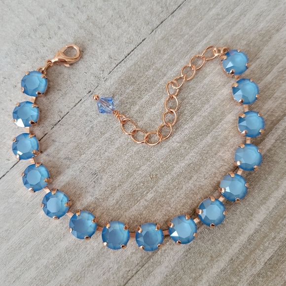 Austrian Crystal Tennis Bracelet in Rose Gold - Picture 2 of 10